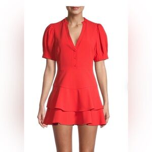 Alice and Olivia by Stacey Bennett Bright Poppy Red Women's Skort Romper Size 0